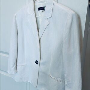 Kasper White Single-Button Women's Blazer
